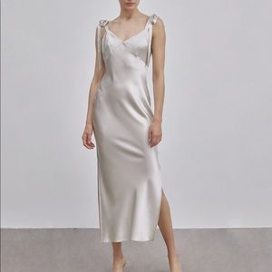 NWT Empire Line Strap Silk Maxi Dress XS